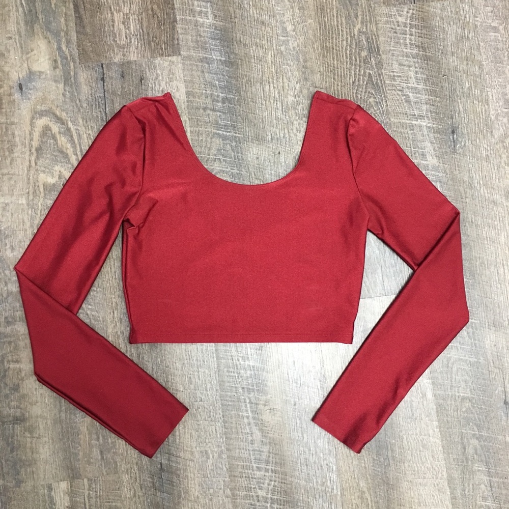 Forever 21 red long sleeve crop top